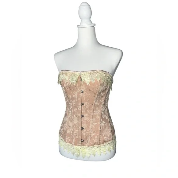 Peach & Cream  Corset Lace up Gothic Bustier - Picture 4 of 9